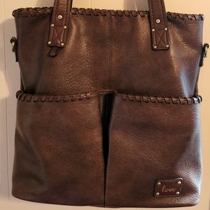 **SOLD**Love One. Love all. Pleather Shoulder bag